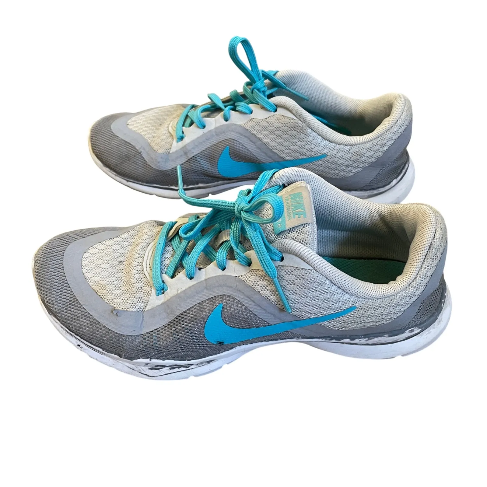 Nike Training Flex‎ TR6 Running Shoes size 6 Gray Aqua Sneaker Athletic Workout - Image 8