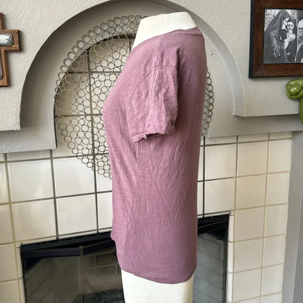 Lucky brand mauve with sparkle size xs crew neck t shirt - Image 2