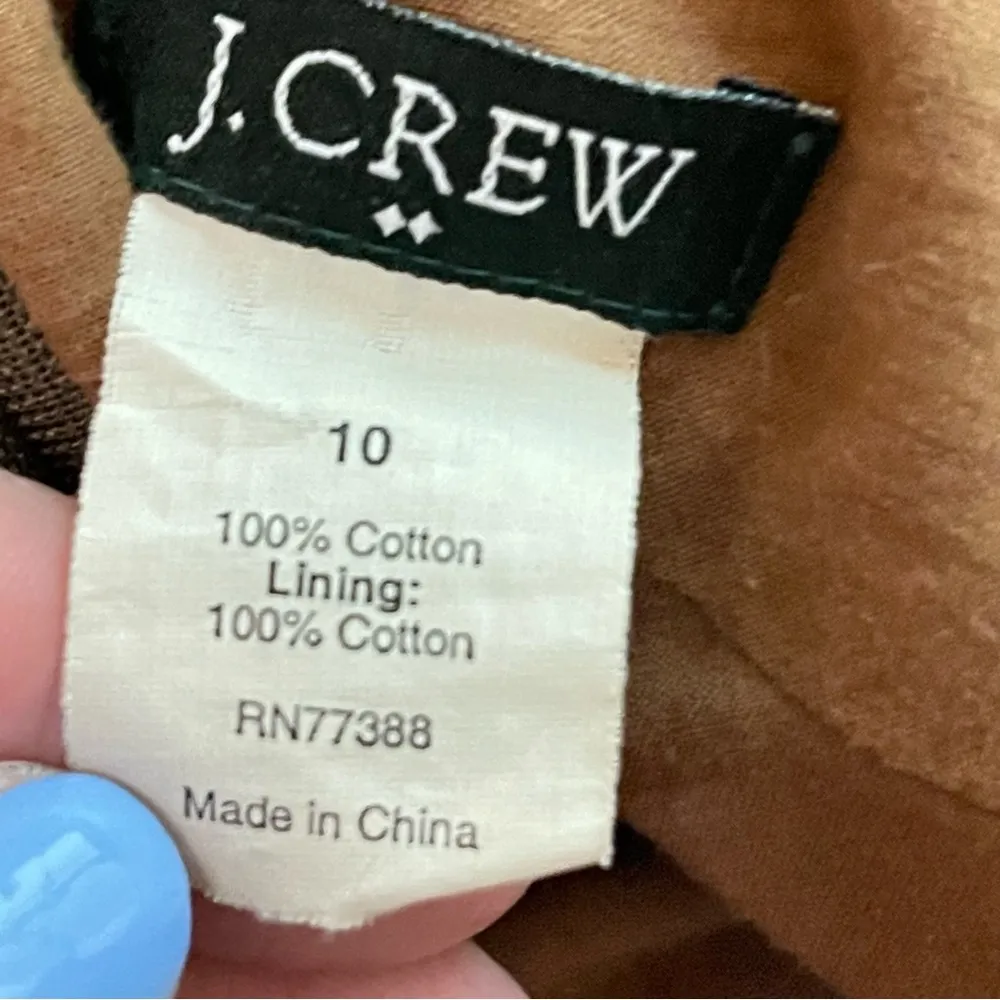 J.CREW Brown A-Line Halter Midi Dress w/ Textured Swiss Dots - Image 5