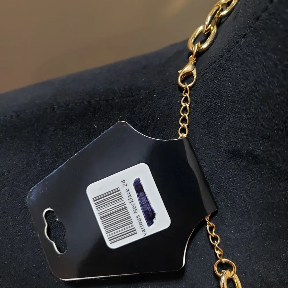 Womens Gold Tone Thick Round Circle Bold Chain Necklace Jewelry with Lobster - Image 4