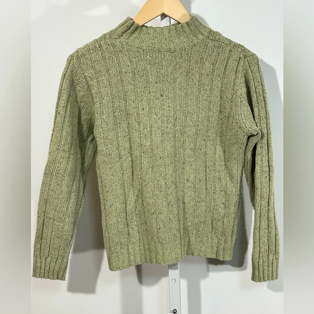 Vintage St. John’s Bay Cable Knit Mock Neck Sweater | Sage Green | Size Small - Image 4