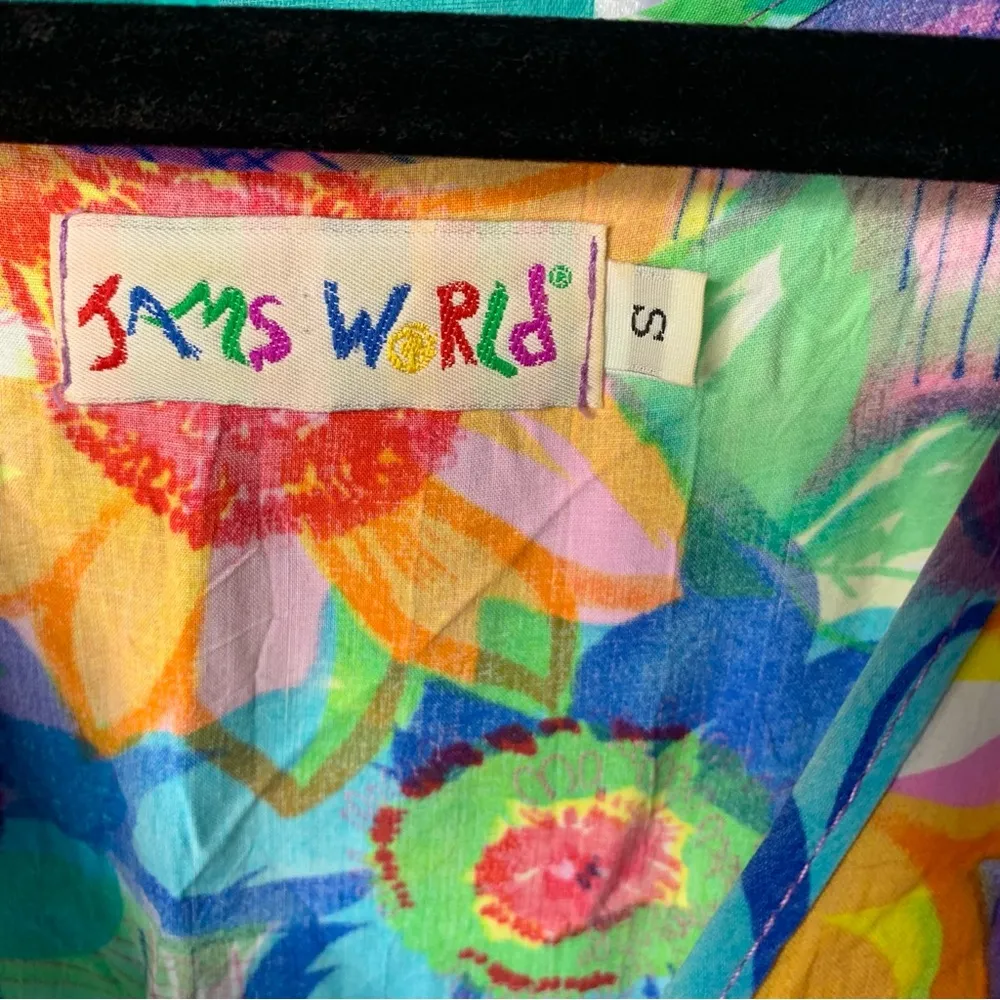 Vintage Jams world floral Hawaiian midi dress size small vacation beach made USA - Image 6