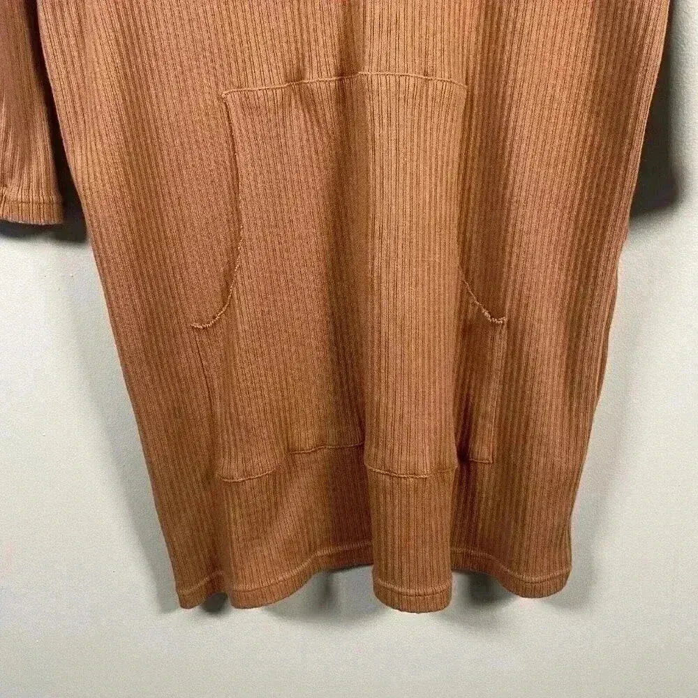 FREE‎ PEOPLE Beach Phoenix Ribbed Mini Dress Size S Small Brown Coverup Vacation - Image 7