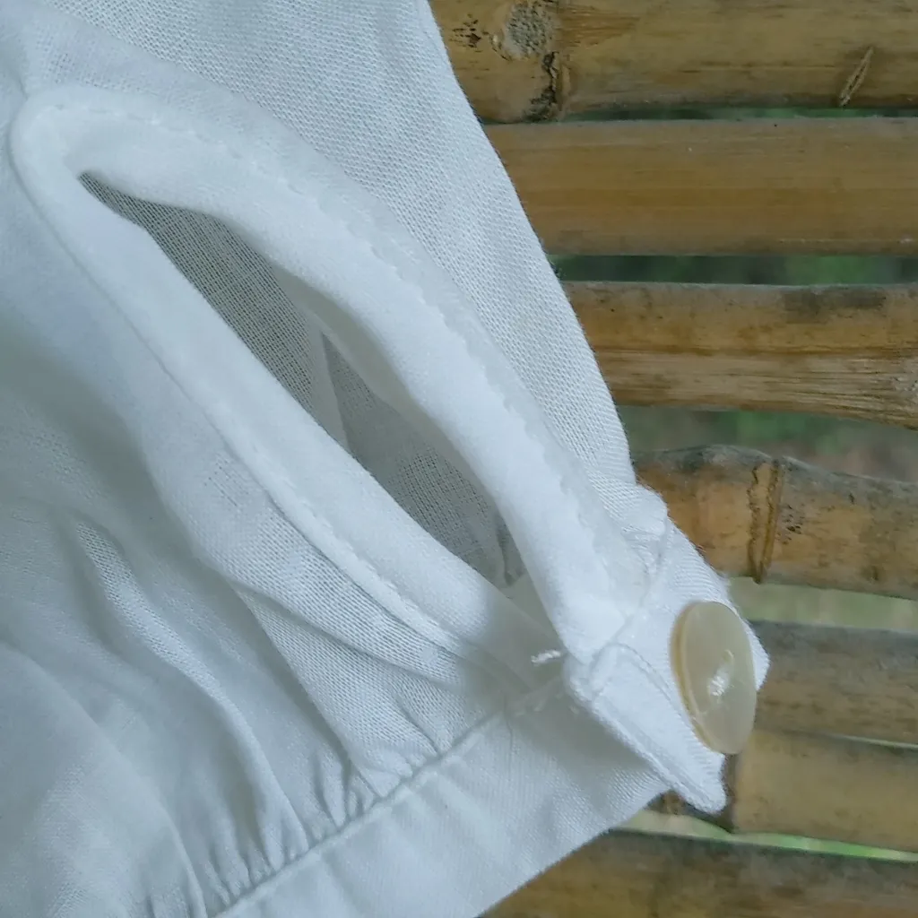 Sandro M White Cotton Drop Waist Top - Image 2