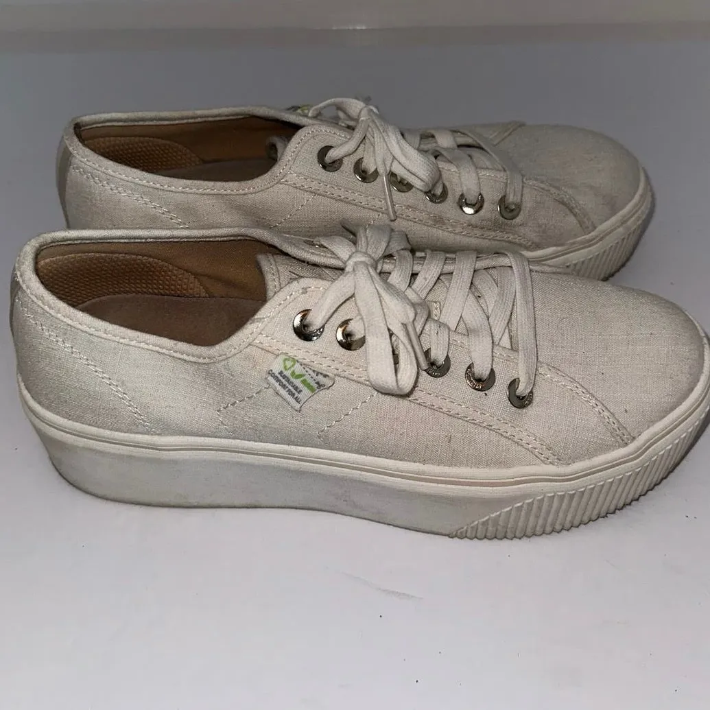 Dr. Scholl's Funday Women's White Lace-Up Platform Sneakers Size 11M - Image 2