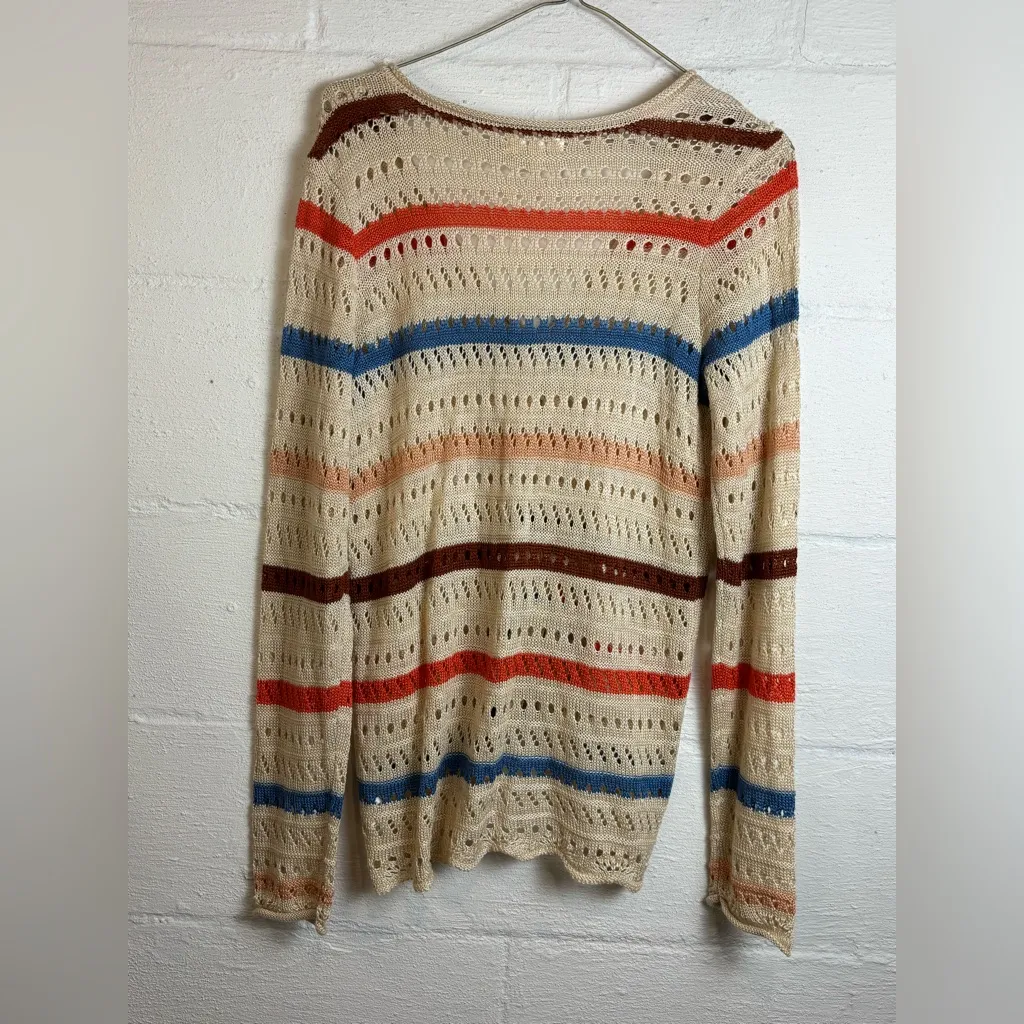 Maurices Woman’s Knit Casual Striped Vneck Long Sleeve Lightweight Sweater Small - Image 6