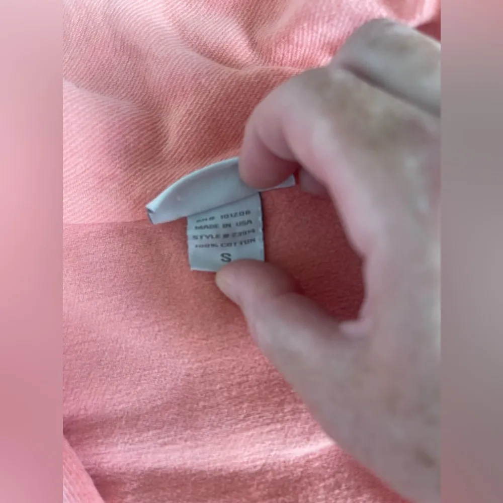 Soft Surroundings Women's Coral Cotton Collared Pullover Tunic w Pockets Size M - Image 4