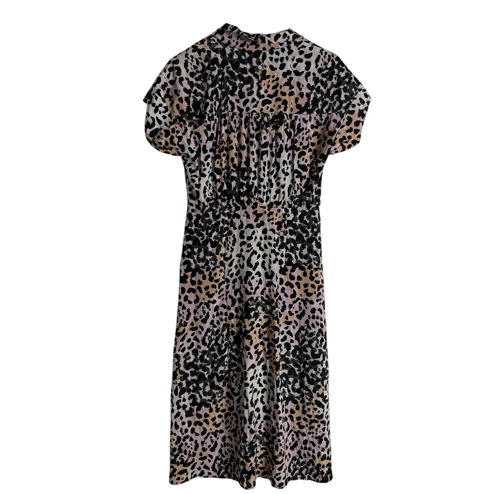 Veronica Beard Amani Animal Print Short Sleeve Shirt Midi Dress Size 6 - Image 14