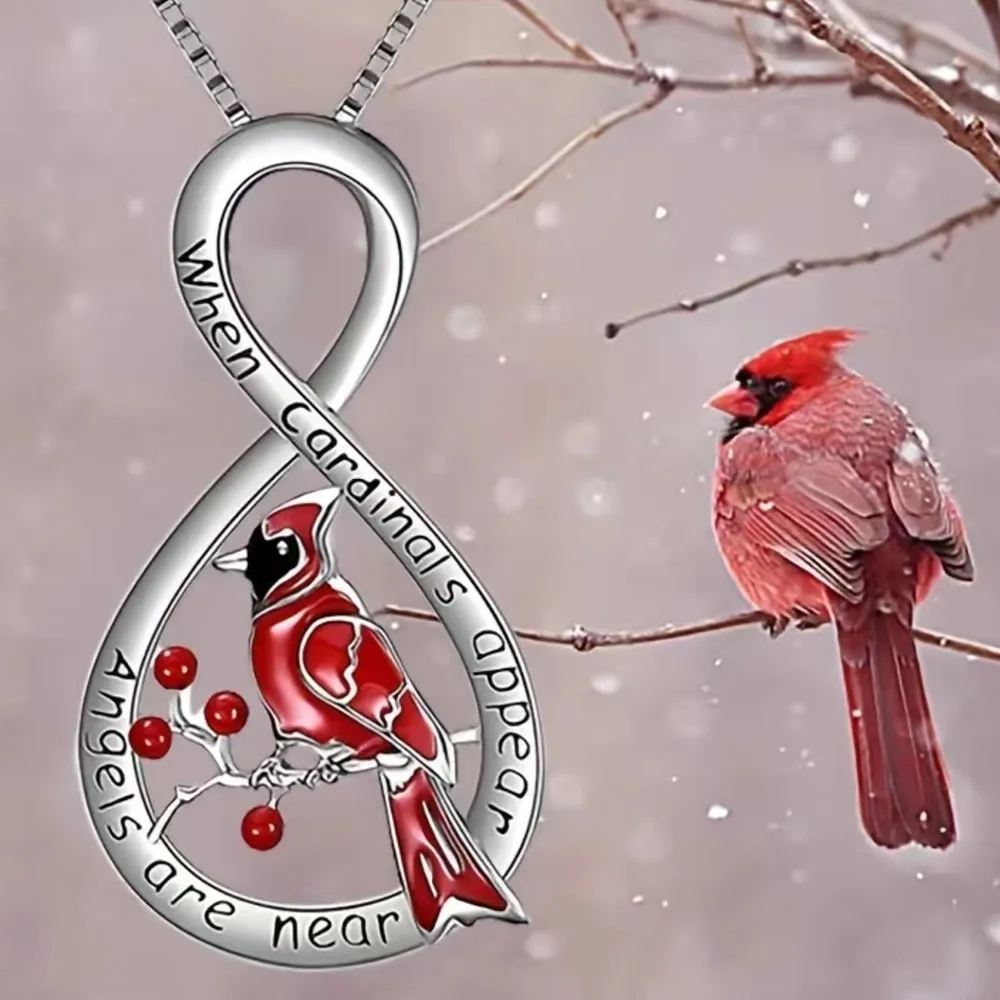 Cardinal Necklace Inspirational Inscribed When Cardinals Appear Angels Are Near Silver - Image 13