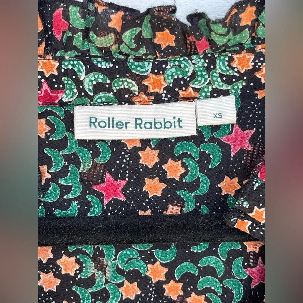 Roller Rabbit Women's Moon Star Print Long Sleeve Dress Tassel XS - Image 2