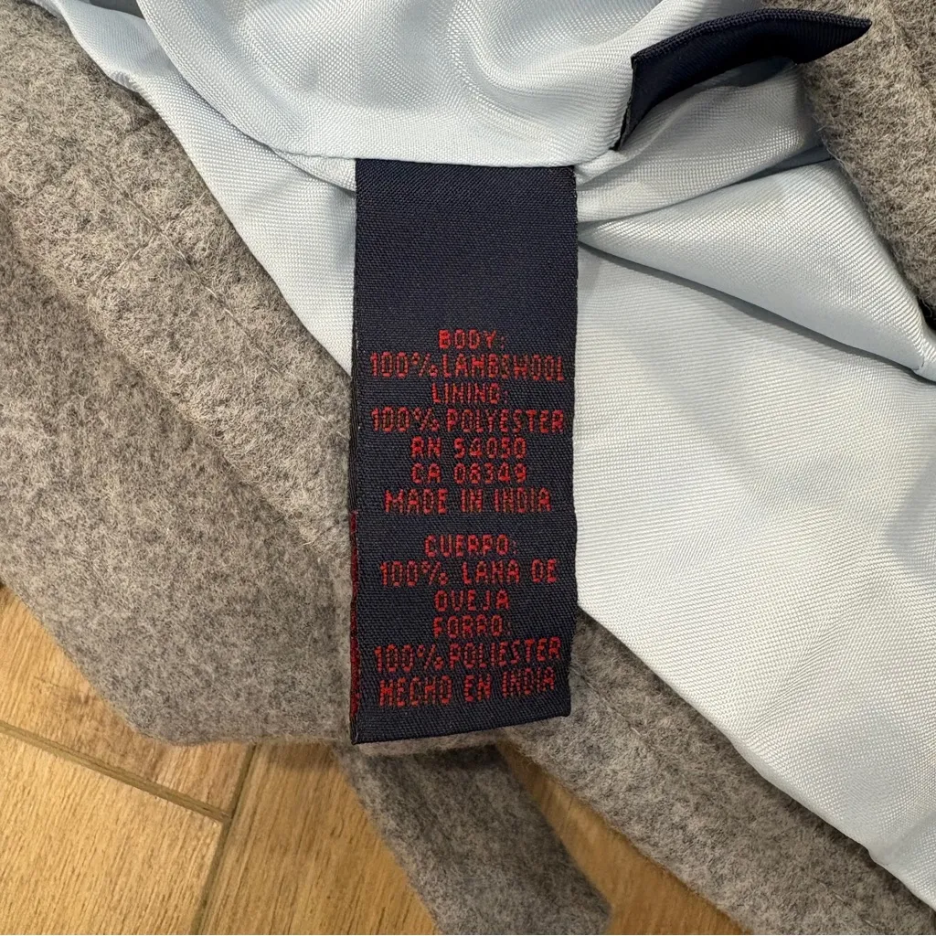 VTG! 🌟RALPH RALPH LAUREN🌟 CONVERTIABLE HOODED LAMBSWOOL ZIP UP COAT GREY SZ L - Image 6