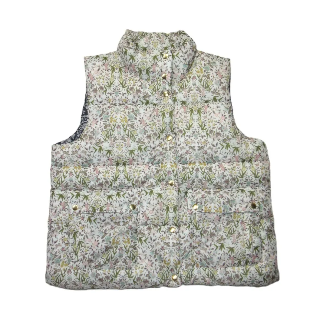 NWoT J.Crew Puffer Vest in Ivory Liberty Tapestry Floral Primaloft L - Image 2