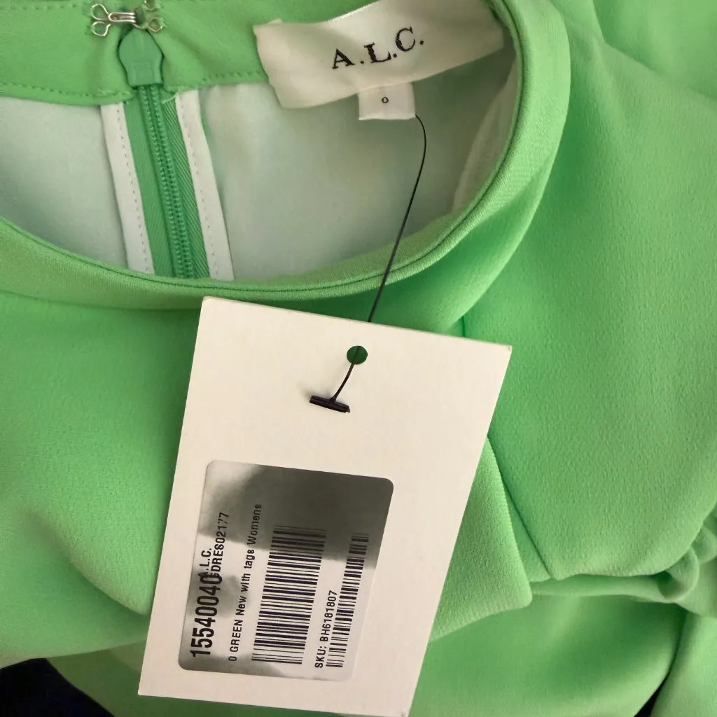 A.L.C. Cady Jane Long Sleeve Asymmetrical Mini Dress Womens 0 Green Cocktail NWT - Image 15