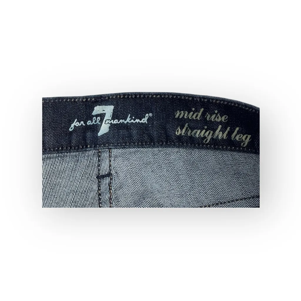 new 7 For All Mankind® ㋛ Mid Rise Straight Leg Denim Jeans ㋛ Dark Mercer ㋛ 27 - Image 9
