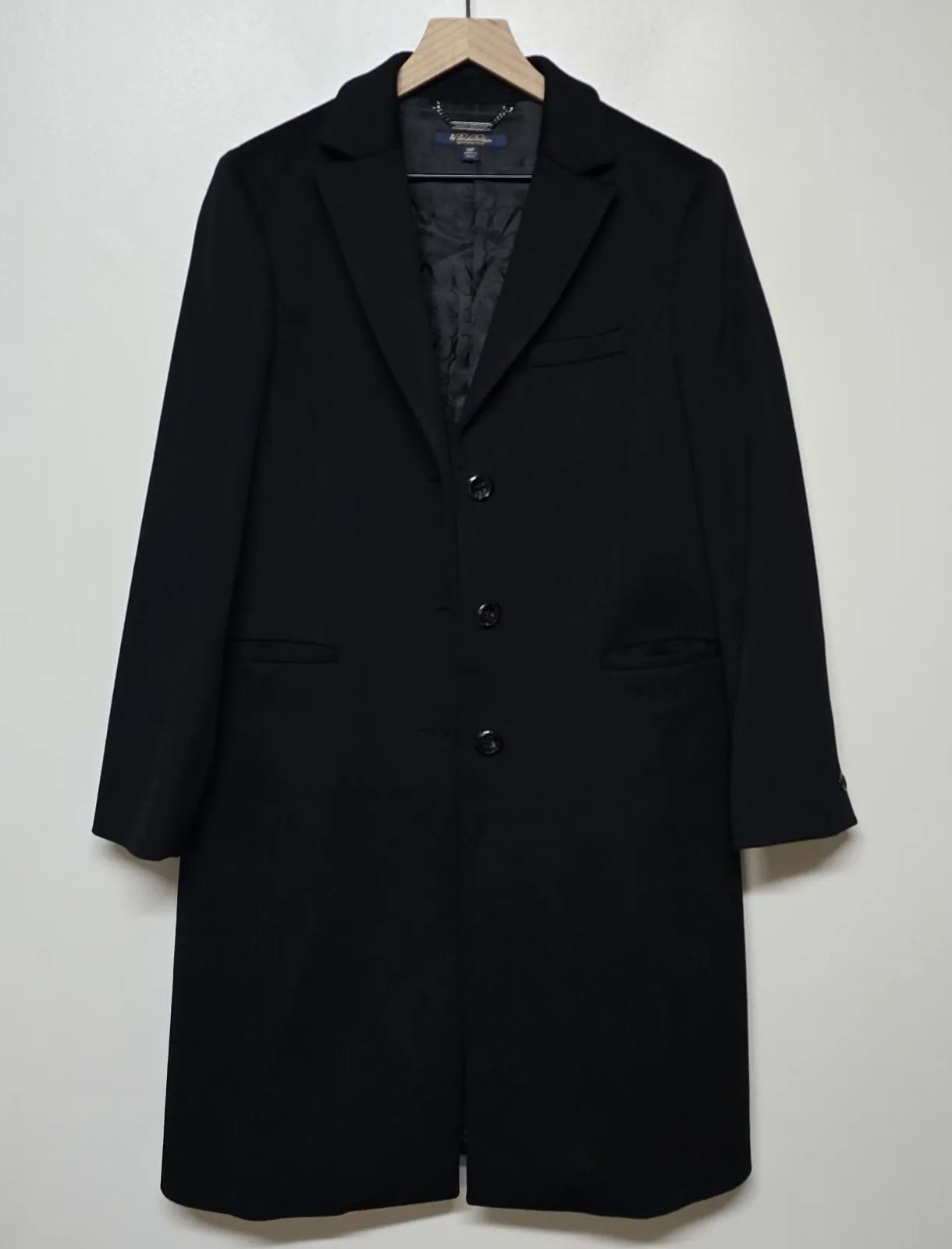 Brooks Brothers Classic Italian Wool Button Up Coat Size 12P Black Loro Piana - Image 1
