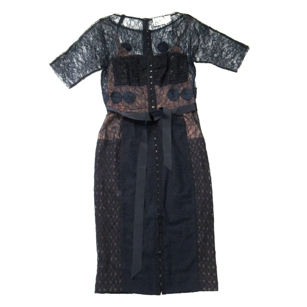 Anthropologie Beguile by Byron Lars Carissima Sheath in Navy Blue Dress 4 - Image 2