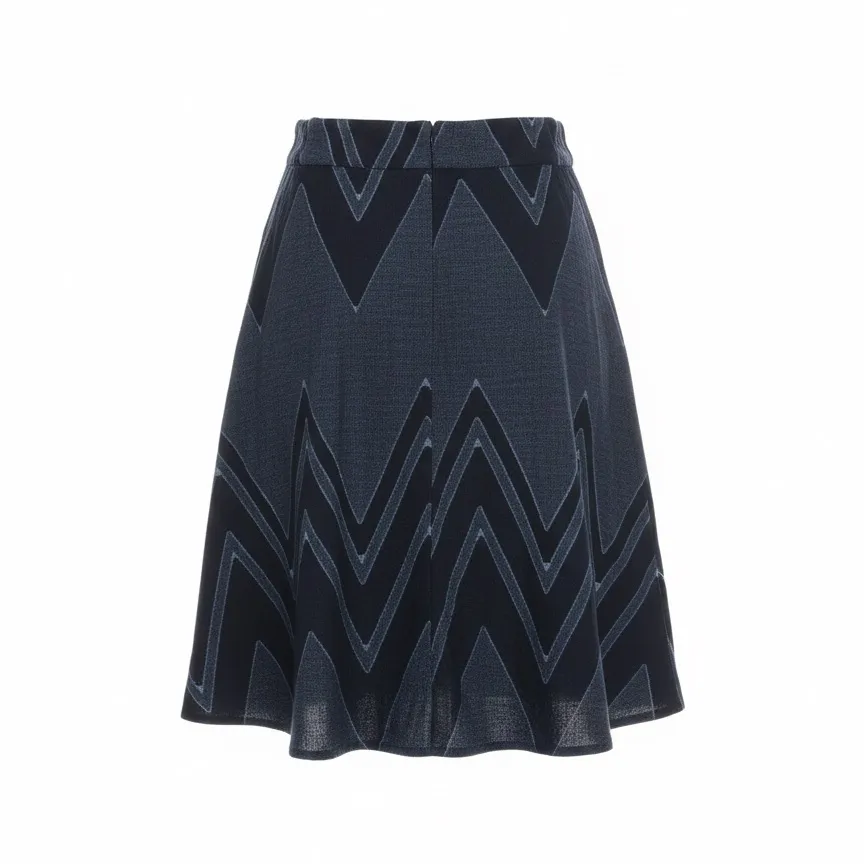Eva Franco Anthropologie Textured Chevron Midi Skirt A-Line Size 8 - Image 3