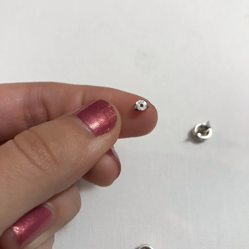 Sterling Silver 925 Dainty Classy Princess CZ White Crystal Stud Earrings - Image 6