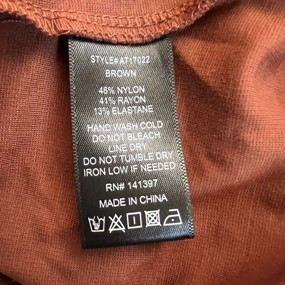 ASTR Brown Cut Out Long Sleeve Bodysuit NWT - Image 9