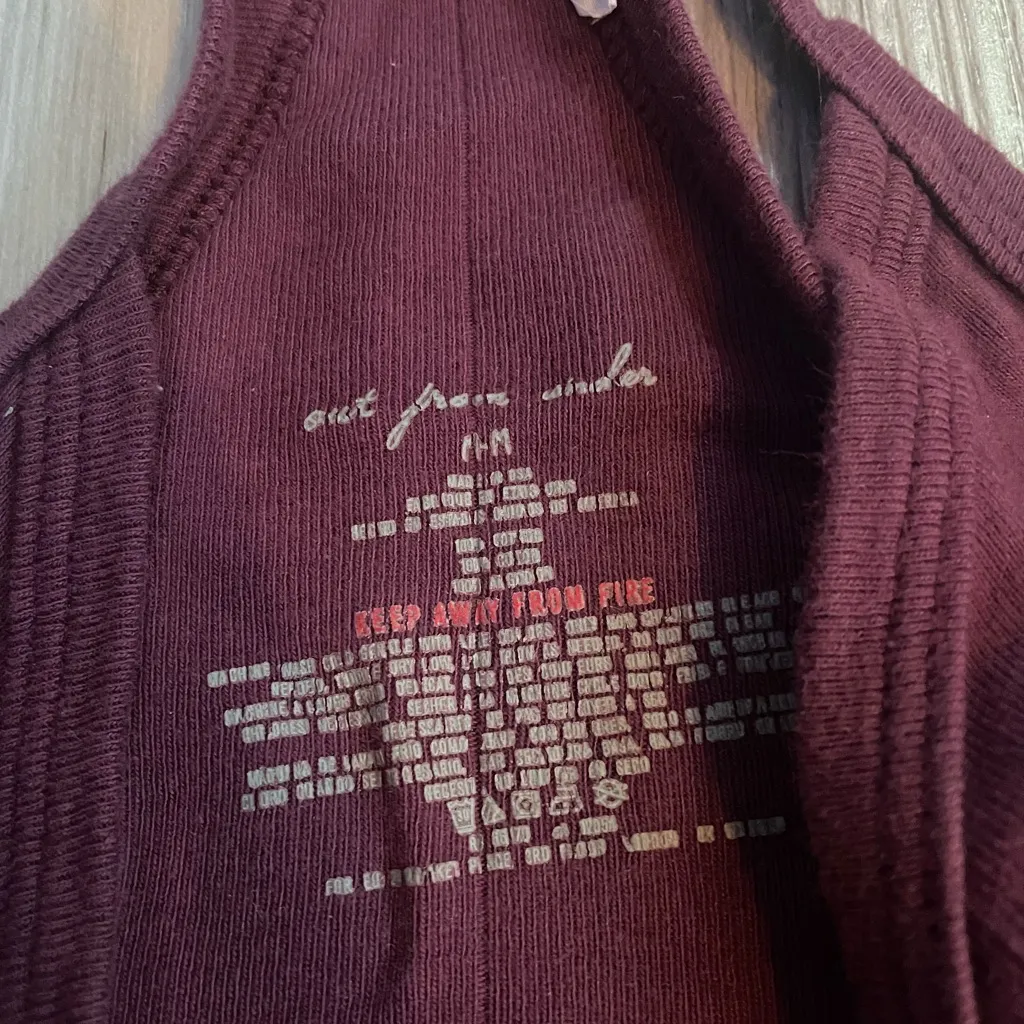 Urban Outfitters Out From Under Burgundy Ribbed Cotton Tank Top Size Medium - Image 2