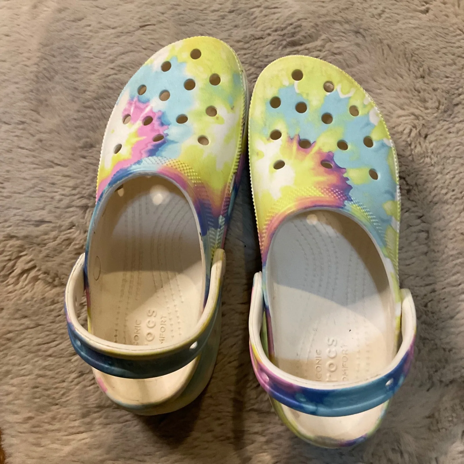 Crocs Platform Tie Dye Size 9 Womens Comfort Clog Rubber - Image 8