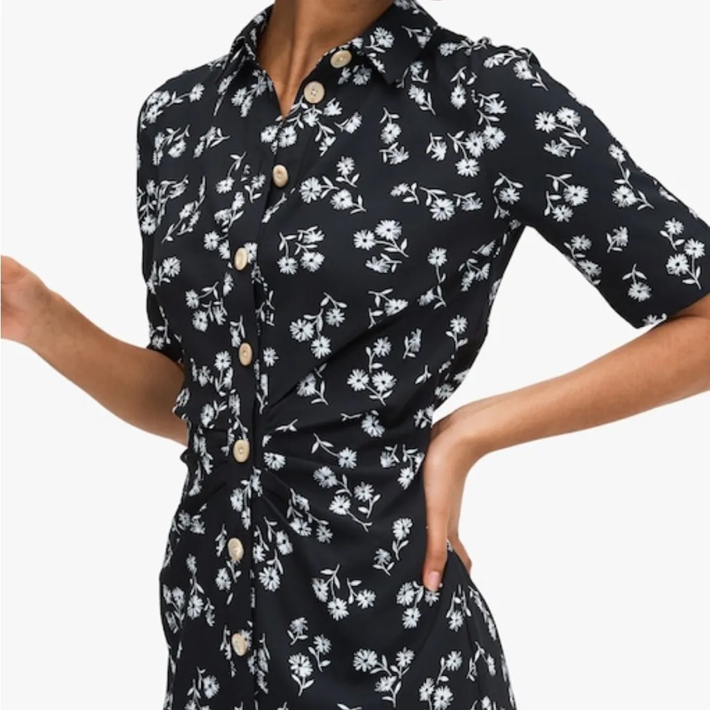 Kate Spade Dandelion Floral Shirtdress - Black - Image 2