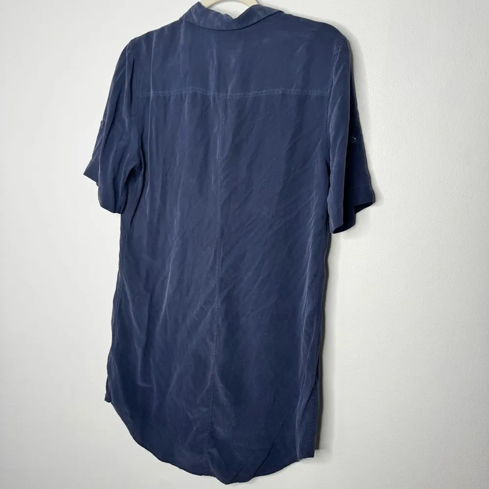 Equipment femme blue silk shirt dress size medium - Image 6