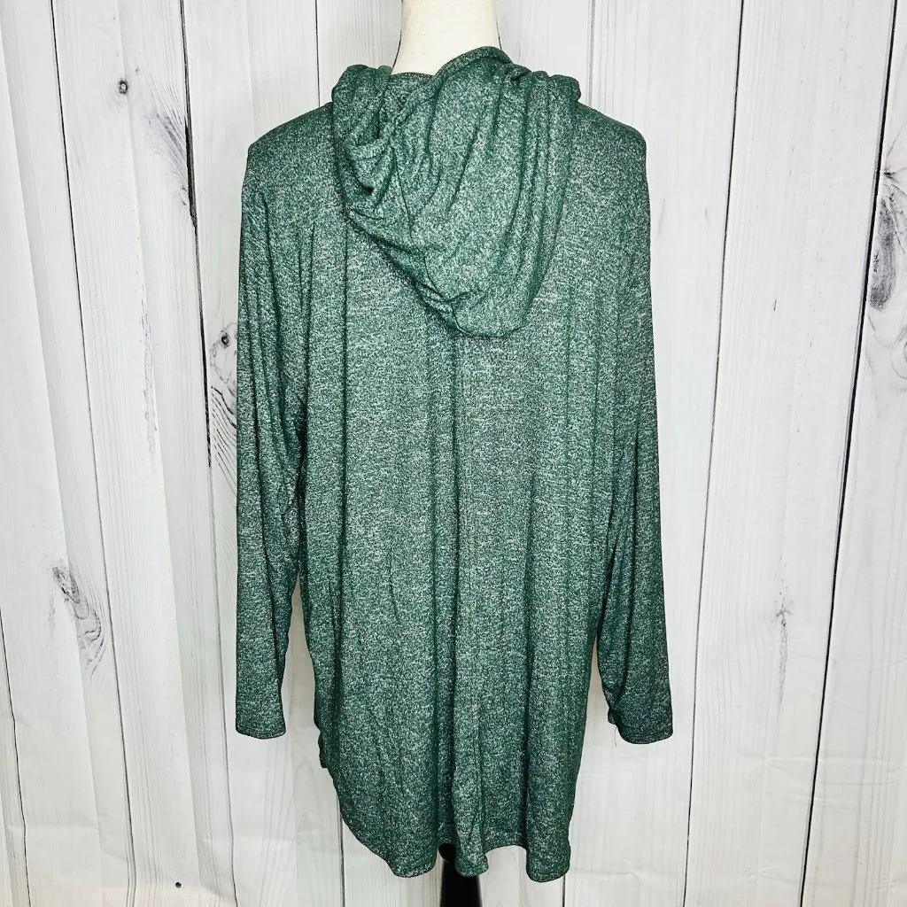 Joan Vass Woman Knit Hoodie Heather Green Women's Sz 1X Soft Rayon Blend Stretch - Image 7