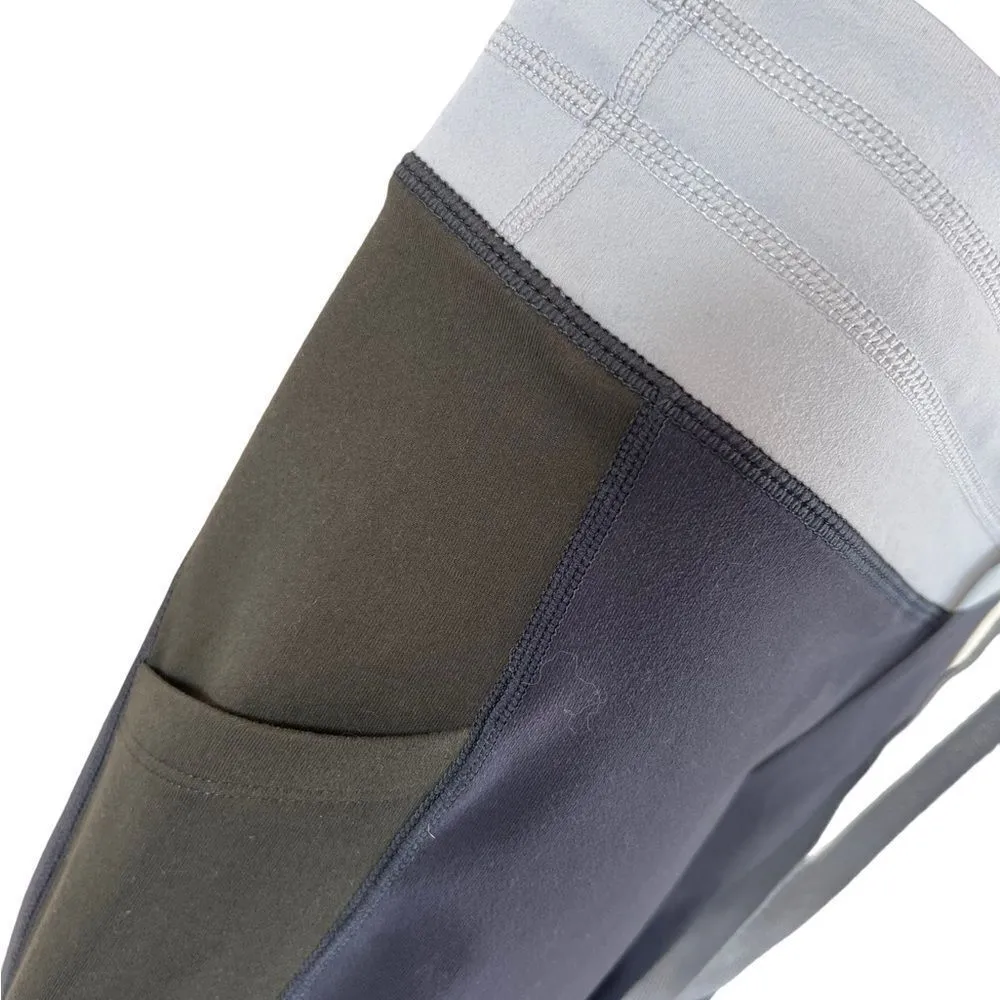 Fabletics Powerhold Grey/Olive Green Colorblock Cargo Leggings - Image 3