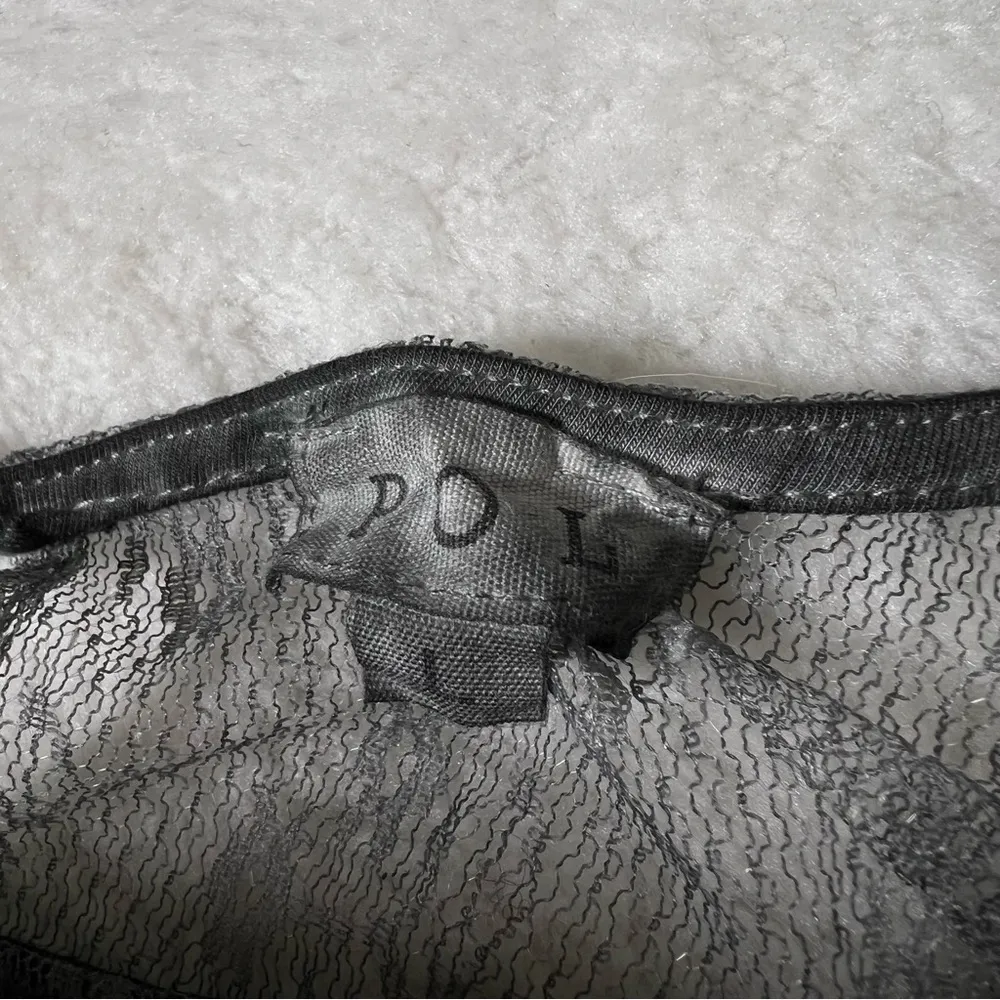 Pol Charcoal Gray Mesh Floral Lace Bell Sleeve Top - Image 8