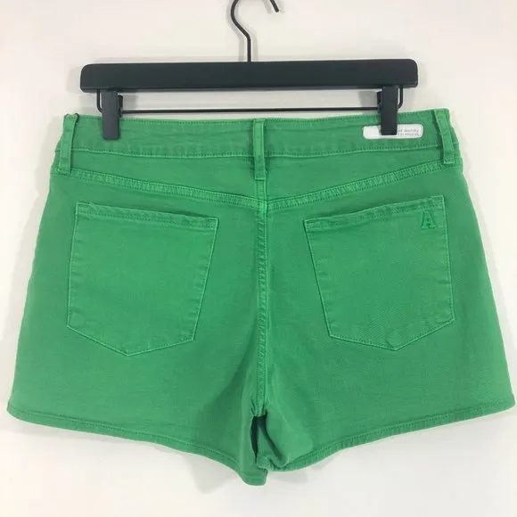 New  Green Stretch Denim Zina Shorts - Image 5