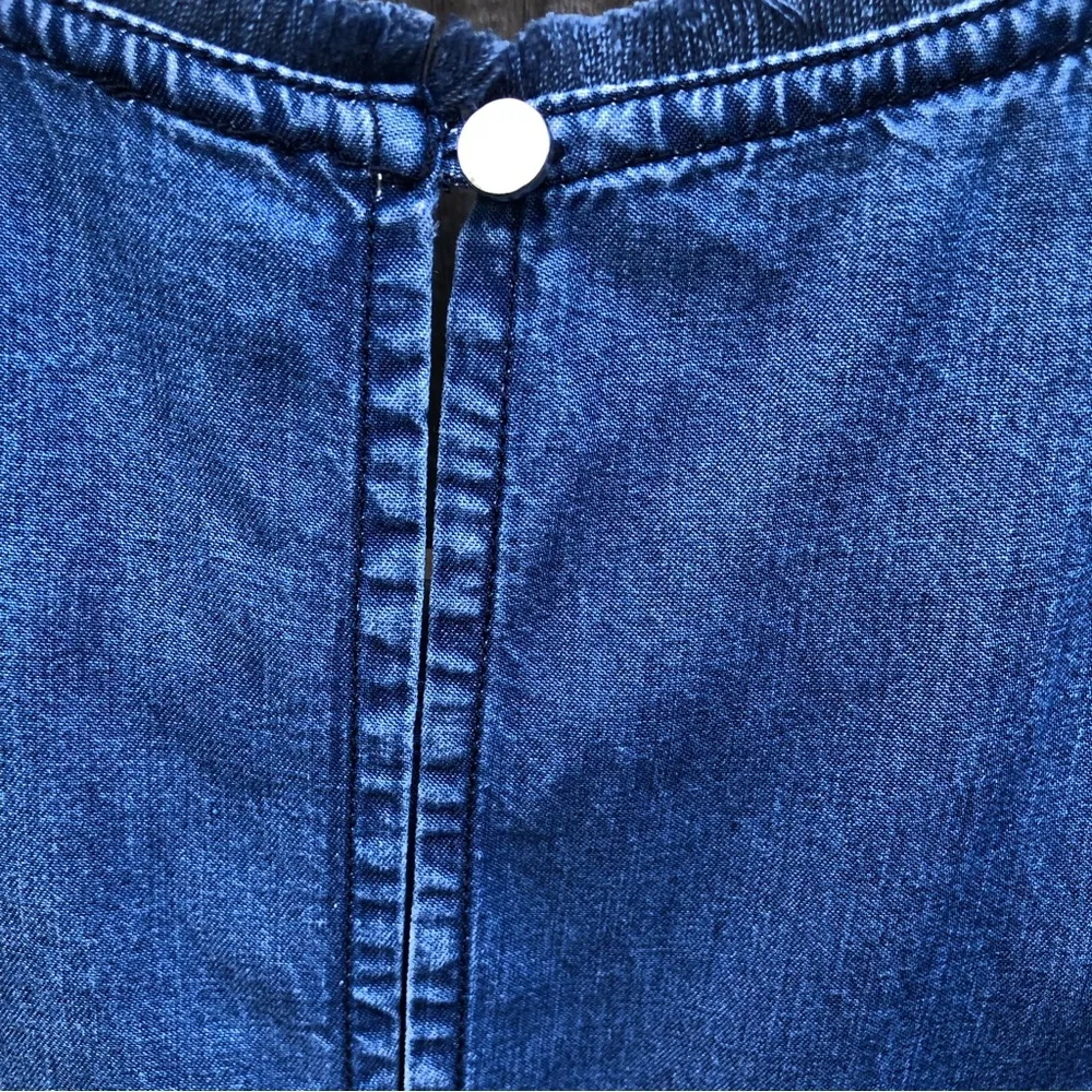 Denim Chambray Sleeveless Tank Top XS - Image 3