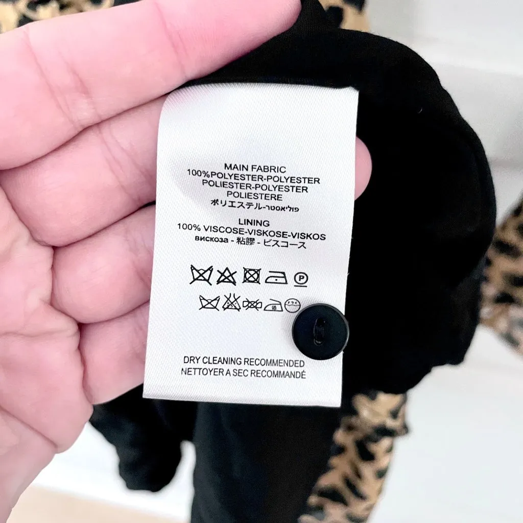 Free People Frenchie Casual V-Neck Wrap Dress Leopard Size S OB864786 - Image 4