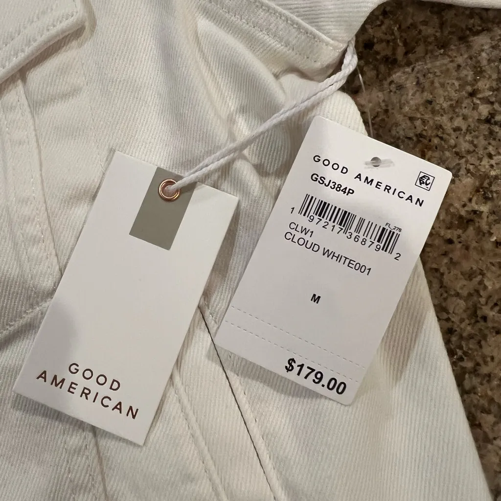 Good American Women's Committed To Fit Jacket in Cloud White Size Medium NWT - Image 5