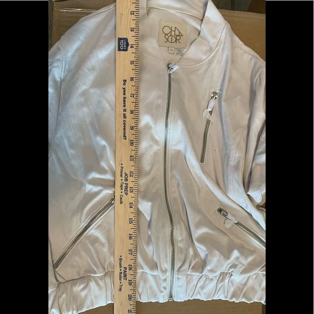 NWT Chaser faux suede cream jacket size M - Image 9