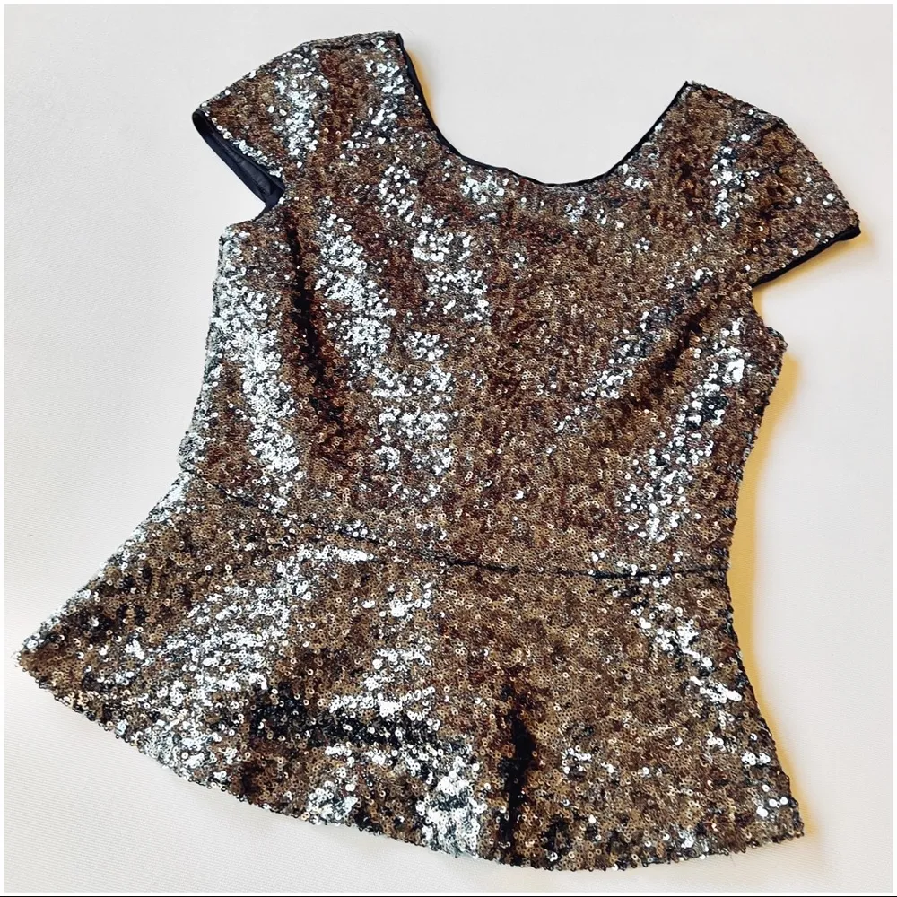Gianni Bini Sequin Peplum Top - Image 3