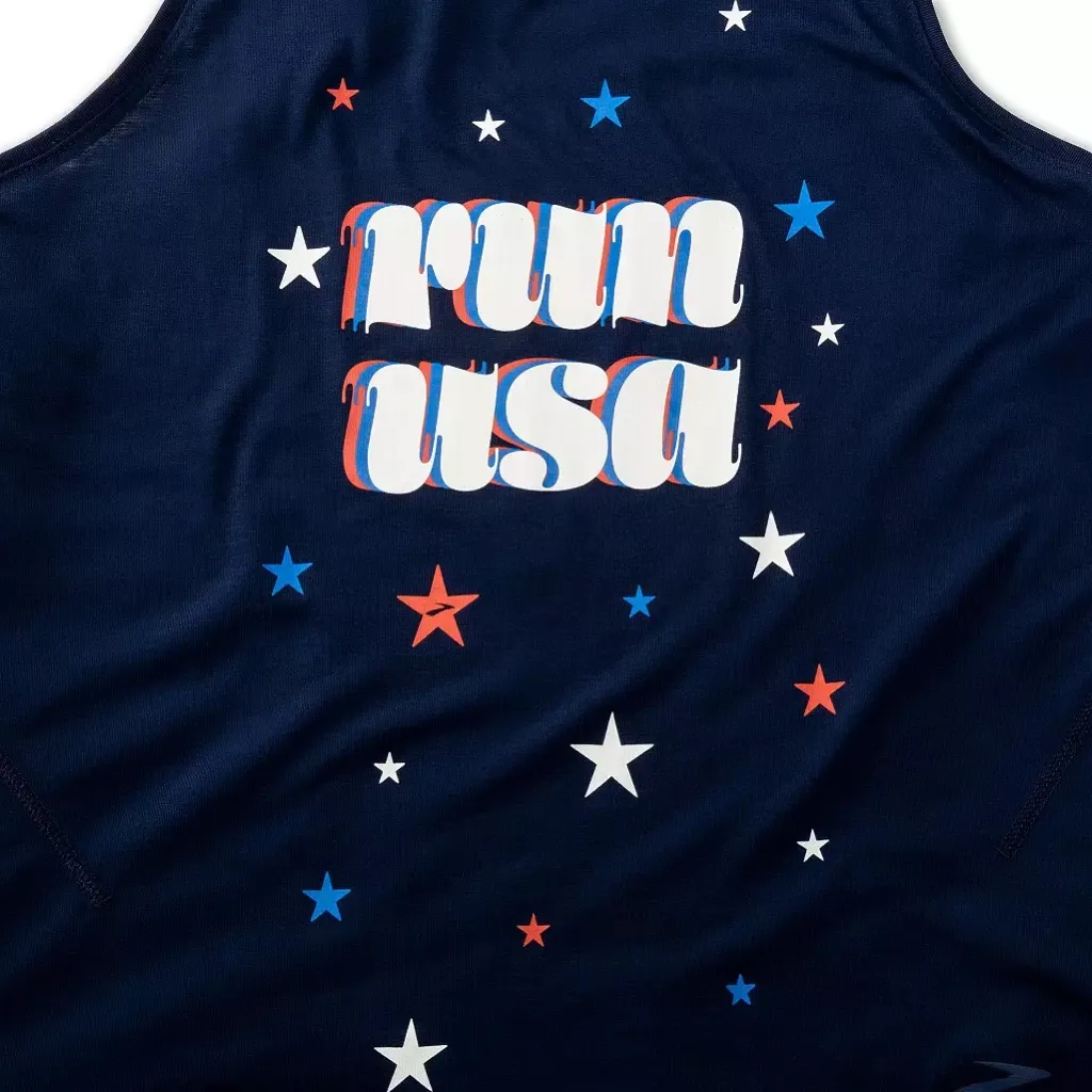 Brooks Women's Run USA Distance Tank 3.0 - Size L‎ - Navy Blue - NWT - Image 4