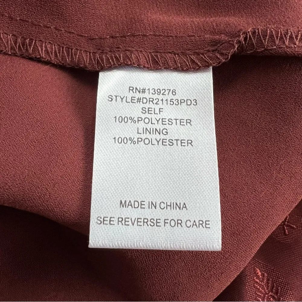 NWT DR2 Top Polka Dot Mock Neck High Low Rust M Boho High Neck Long Sleeve Red Size M - Image 16