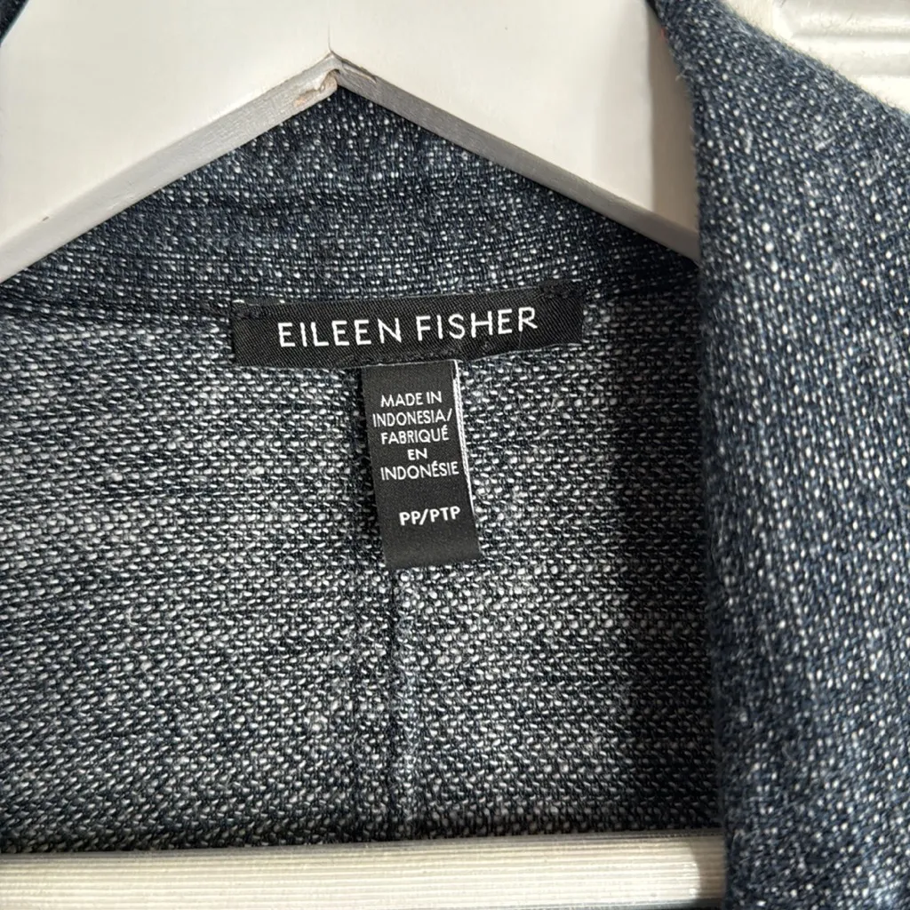 Eileen Fisher Tweedy Hemp Cotton Long Blazer W1839 Sz PP or 2P-4P - Image 7