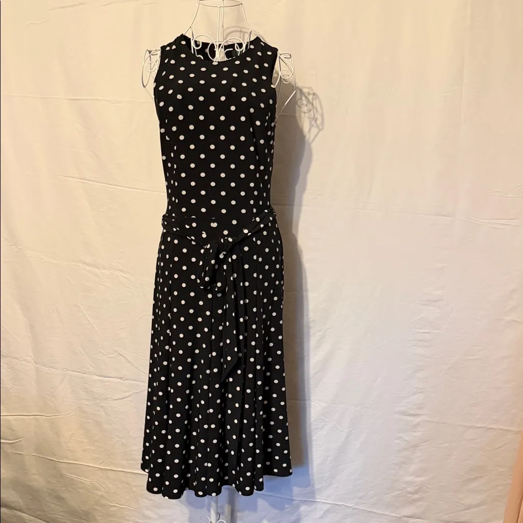 Lauren Ralph Lauren Black and White Polka Dot Maxi Dress - Image 6