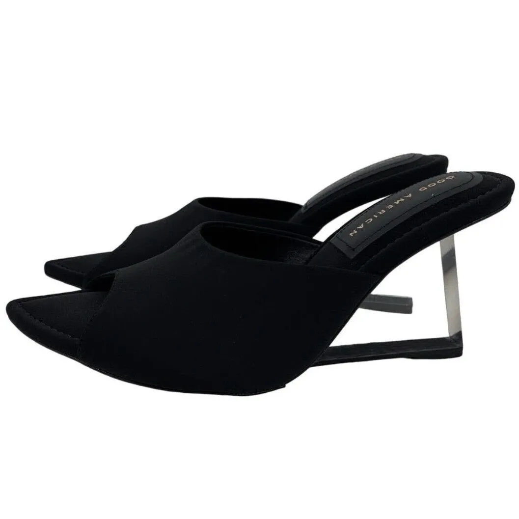 GOOD AMERICAN Clear Wedge Sandal Neoprene Open Toe Size 8.5 GA368N-X New in Box - Image 2