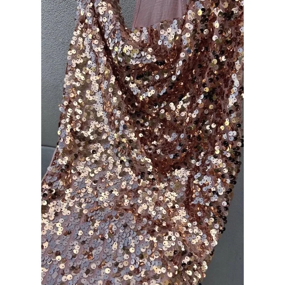 Golden State Los Angeles Women’s Pink Peach Shiny Blouse Top Size Small - Image 13