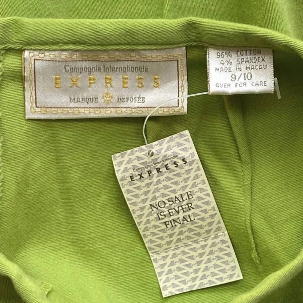 NWT ~ Lime Green Skinny Cotton Pants by Campagnie International Express~ 9 / 10 Size undefined - Image 5