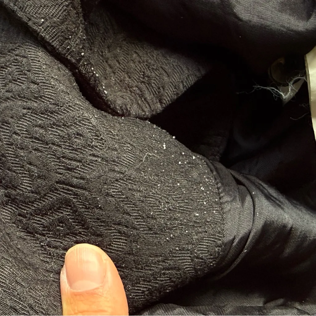 Zara Woman Black Brocade Double Breasted Blazer / Smoking Jacket, Size S - Image 11