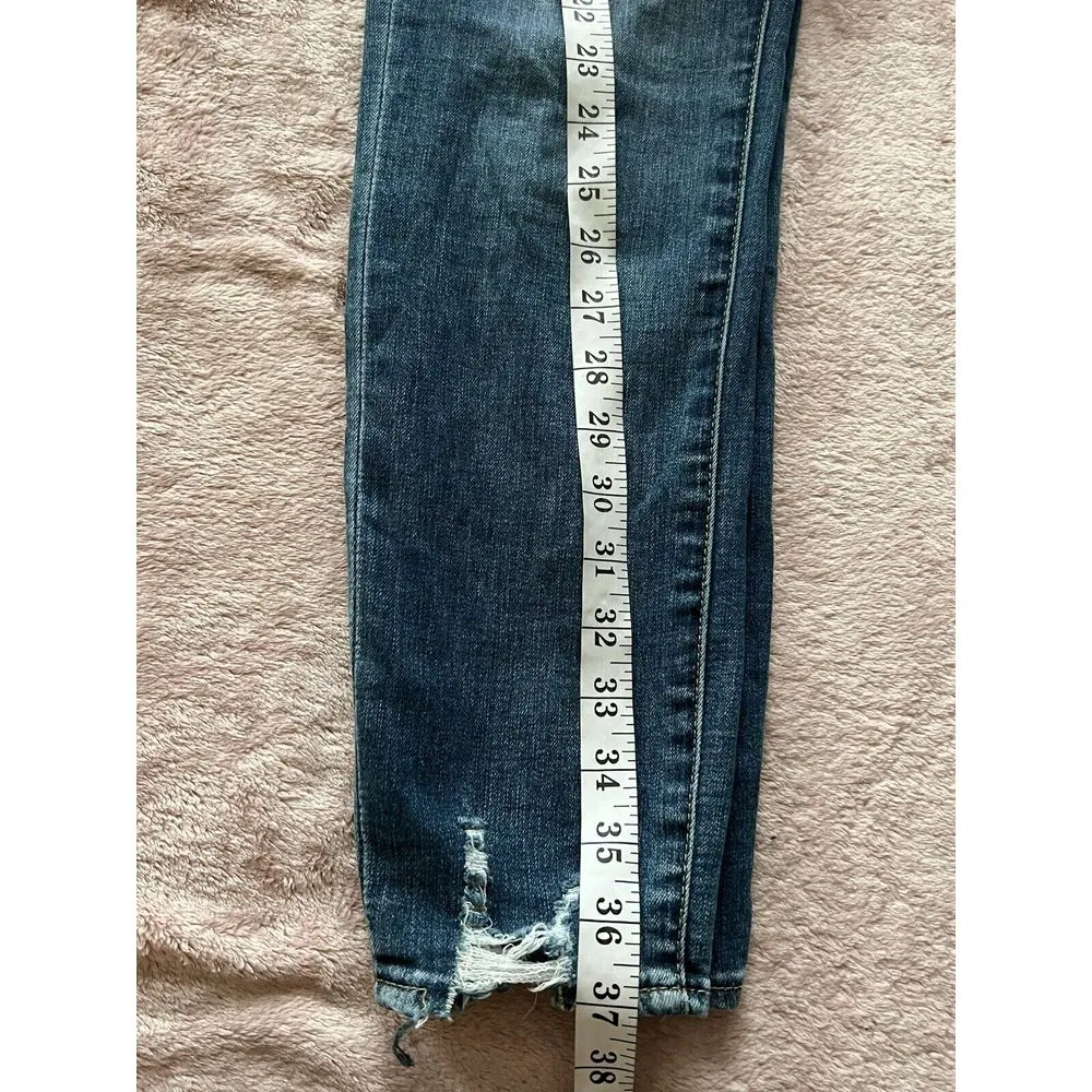 Articles Of Society Womens Size 29 Blue‎ Slim Stretch Distressed Denim Jeans - Image 12