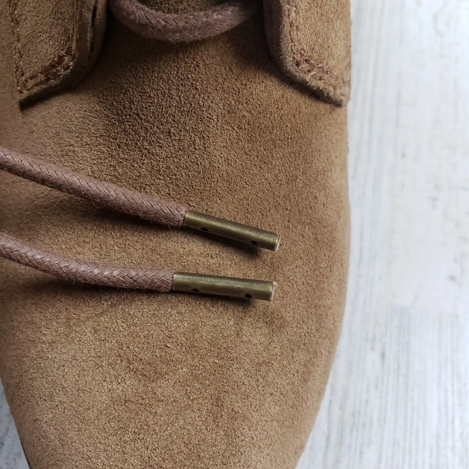 NWOB Splendid Paris Brown Suede Lace-Up Wedge Ankle Bootie Women’s Size 9 - Image 9