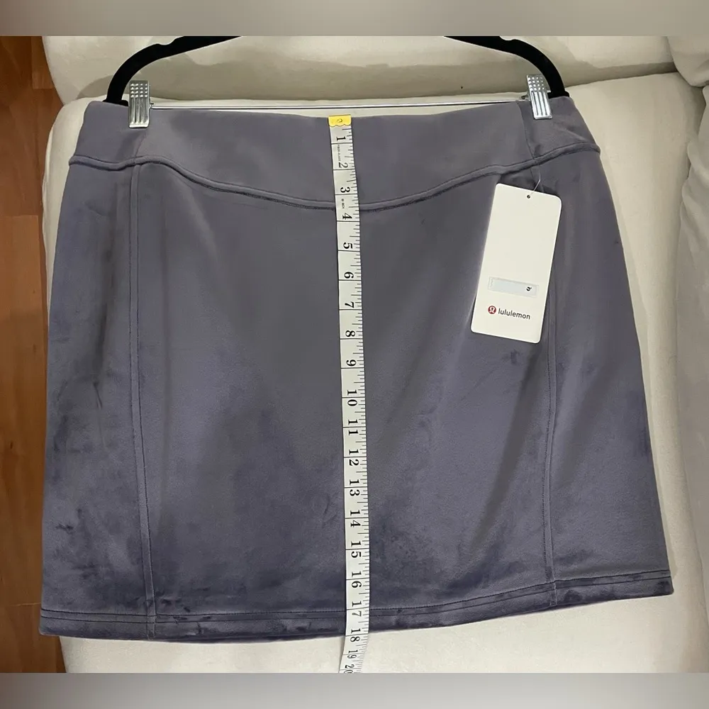Lululemon NWT Scuba High Rise Velvet Mini Skirt Nightfall Size XL - Image 10