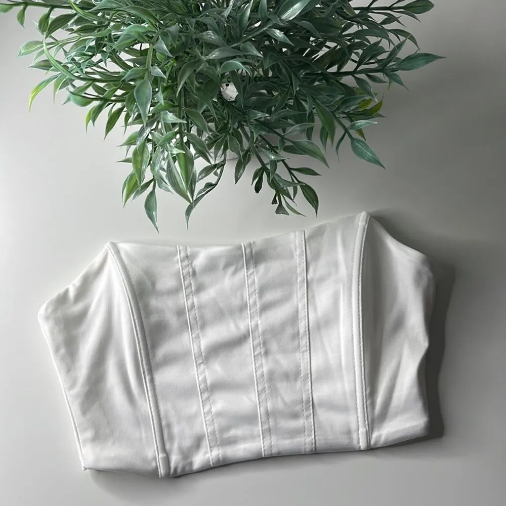 White silky bandeau pullover tank top. Size small. - Image 4