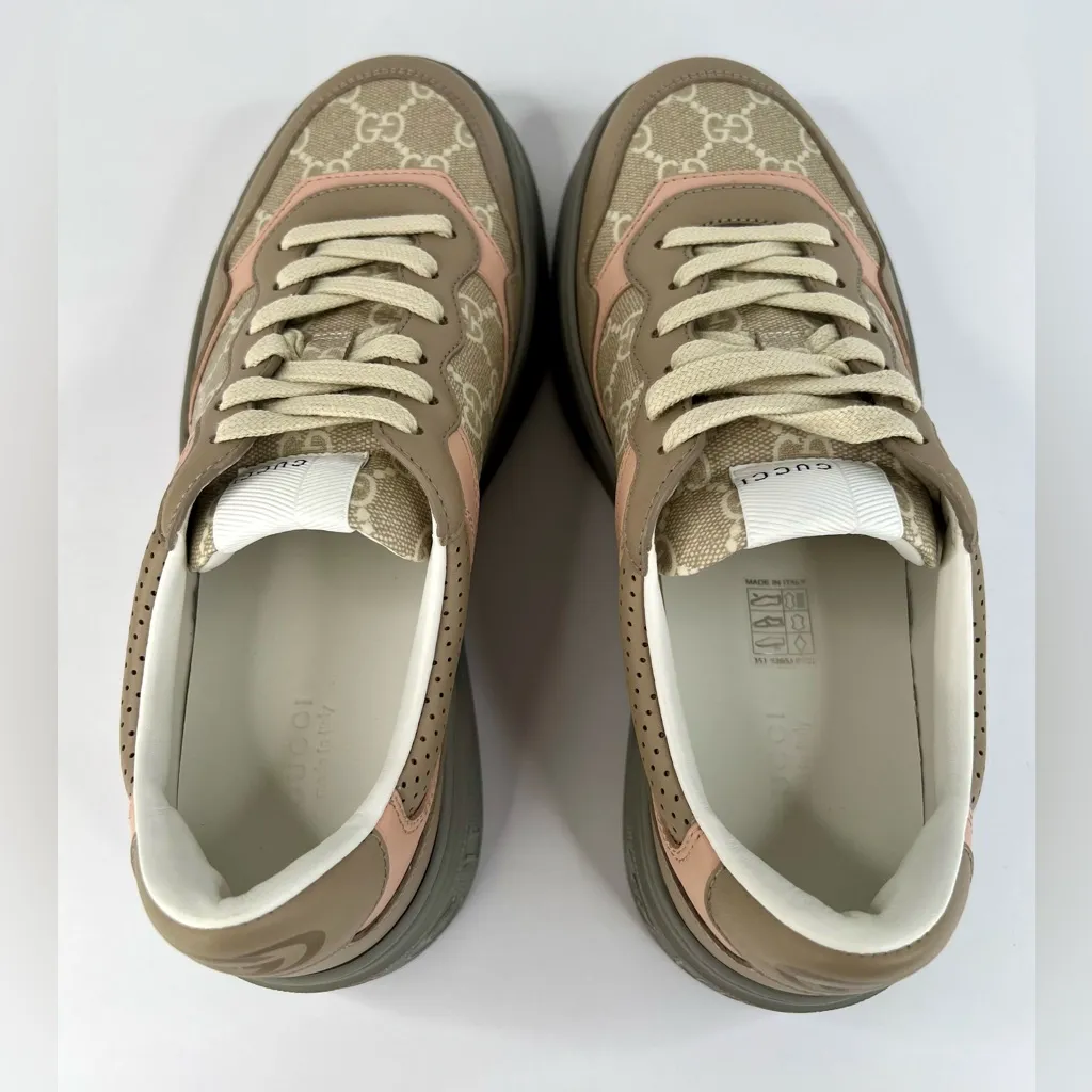 Gucci GG Supreme Canvas Leather Women Chunky Platform Sneakers Size EU 40.5 - Image 8