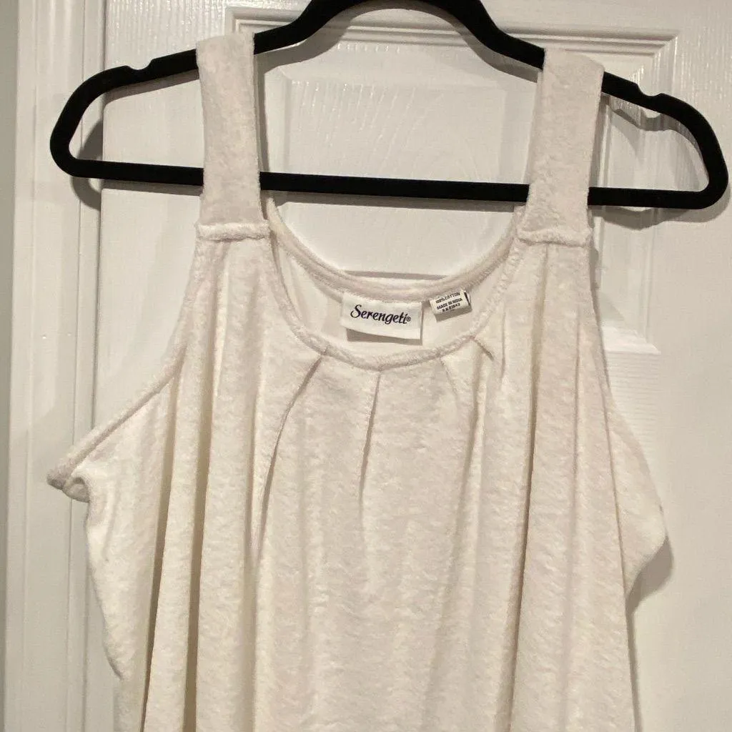 NWOT Serengeti Size 1X White Terry Cloth Pullover Mini Dress Coverup Pockets - Image 2